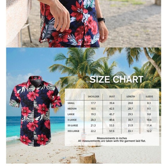 JOGAL Floral Hawaiian Casual Button Down Short Sleeve Shirt Size Large NWT - Picture 3 of 8